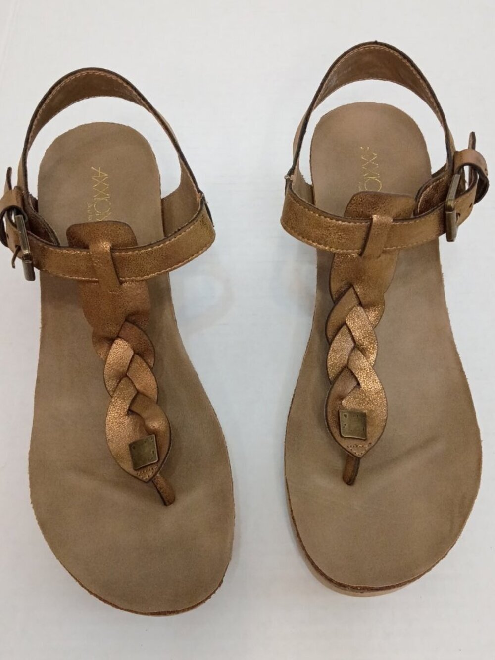 Axxiom Finley Braided T-Strap Comfort Sandals Size Women's 11M